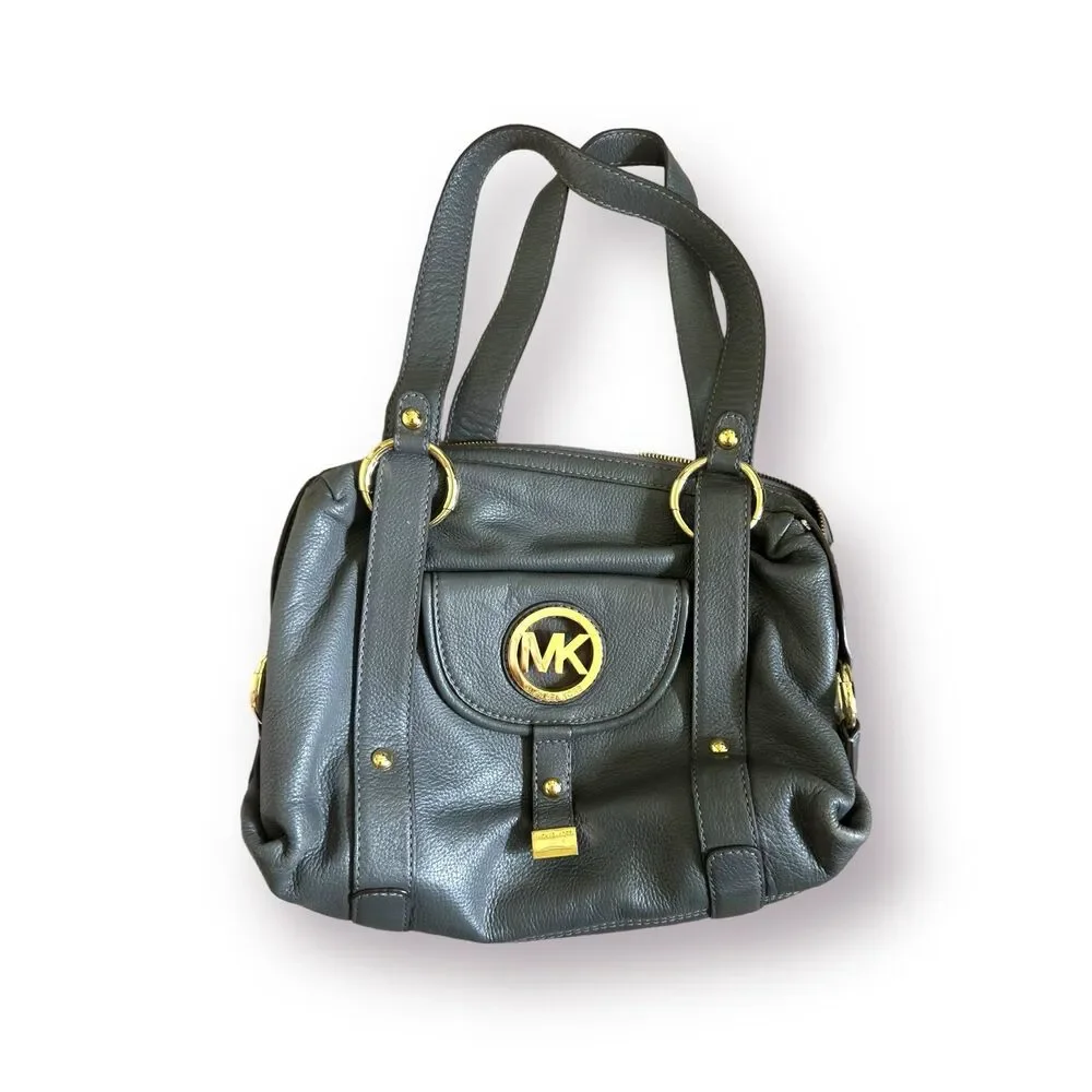 Michael Kors Fulton Gray‎ Leather Satchel